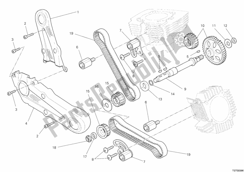 Toutes les pièces pour le Courroie De Distribution du Ducati Hypermotard 1100 EVO SP 2012